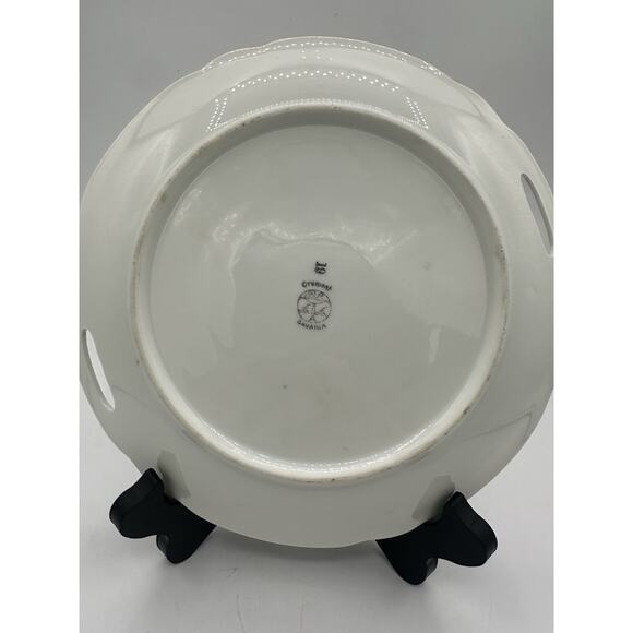 Oremont Bavaria Hand Painted Pink Floral Plate 9 1/2" Lusterware Porcelain MCM - Picture 6 of 7